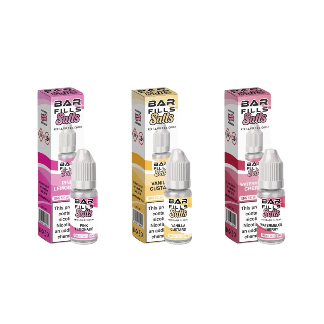 Bar Fills Salts 20MG | Premium Nic Salt E-Liquid | 50+ Flavours | 10ml