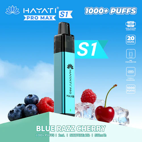 Hayati Pro Max S1 Kit | 550mAh | 1000 Puffs | 20mg | USB-C UK