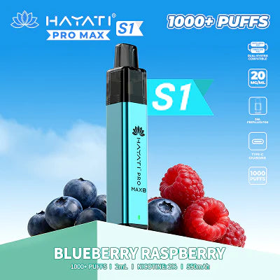 Hayati Pro Max S1 Kit | 550mAh | 1000 Puffs | 20mg | USB-C UK