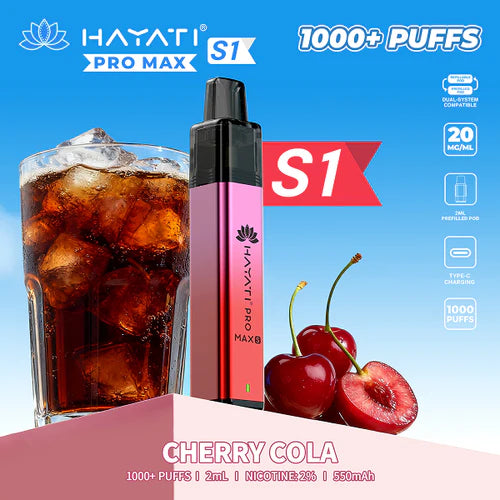 Hayati Pro Max S1 Kit | 550mAh | 1000 Puffs | 20mg | USB-C UK