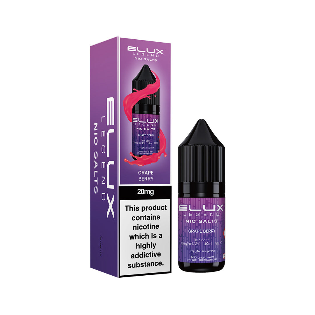 Elux Legend Nic Salt E-Liquids | 44+ Flavours | Premium Disposable Taste