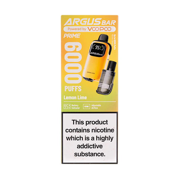 VooPoo Argus Bar Prime 6000 Puff Disposable Vape Kit | 20mg Nic Salt