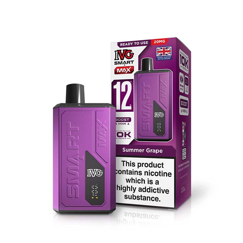 IVG Smart Max 12K Device | Rechargeable Pod Kit | 10000 Puffs | Boost & Eco Mode | 1000mAh
