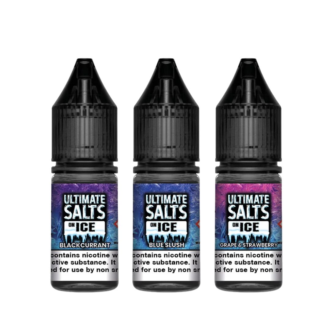 Ultimate Salts On Ice 10ml Nicotine Salt E-Liquid | 20+ Icy Flavours 10mg 20mg | Premium Menthol Cooling Sensation