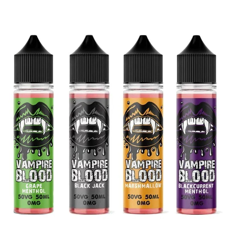 V Blood E Liquid 50ml | Shake & Vape | 50/50 VG MTL | 27 Authentic Flavours