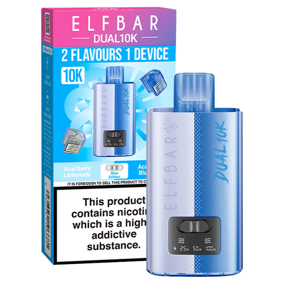 Elf Bar Dual 10K Prefilled Pod Kit | 10000 Puffs | Dual-Flavour Switch | 850mAh Rechargeable | 20+ Editions