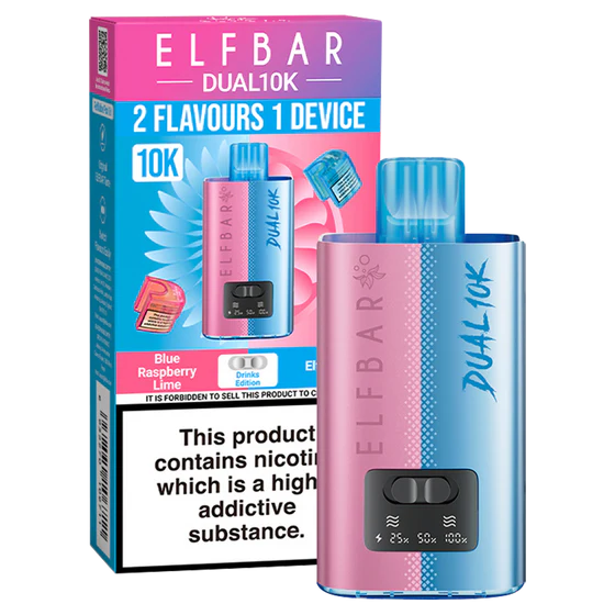 Elf Bar Dual 10K Prefilled Pod Kit | 10000 Puffs | Dual-Flavour Switch | 850mAh Rechargeable | 20+ Editions