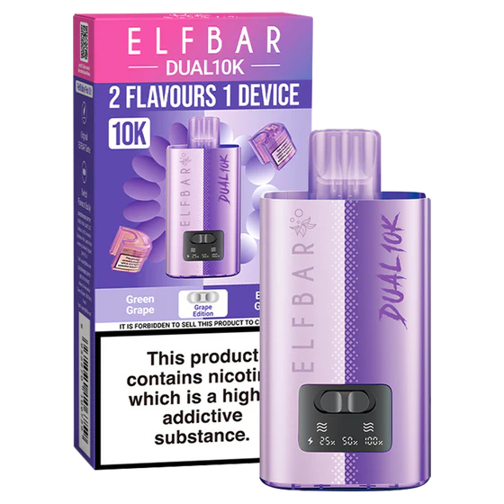 Elf Bar Dual 10K Prefilled Pod Kit | 10000 Puffs | Dual-Flavour Switch | 850mAh Rechargeable | 20+ Editions