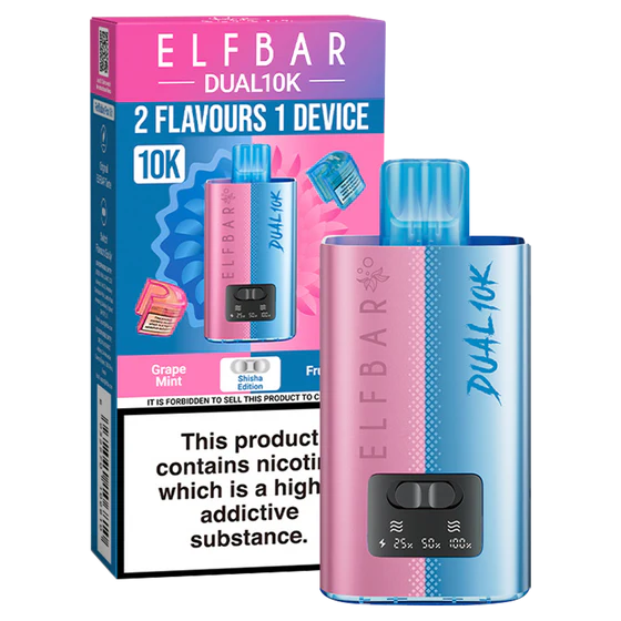 Elf Bar Dual 10K Prefilled Pod Kit | 10000 Puffs | Dual-Flavour Switch | 850mAh Rechargeable | 20+ Editions