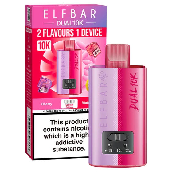Elf Bar Dual 10K Prefilled Pod Kit | 10000 Puffs | Dual-Flavour Switch | 850mAh Rechargeable | 20+ Editions