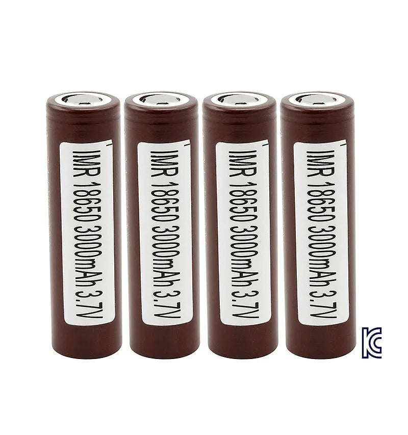 LG HG2 18650 3000mAh Battery showing brown wrapper with high-drain 20A continuous discharge capability