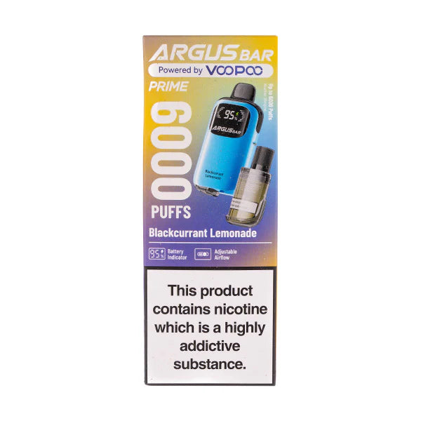 VooPoo Argus Bar Prime 6000 Puff Disposable Vape Kit | 20mg Nic Salt