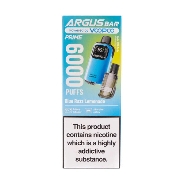 VooPoo Argus Bar Prime 6000 Puff Disposable Vape Kit | 20mg Nic Salt