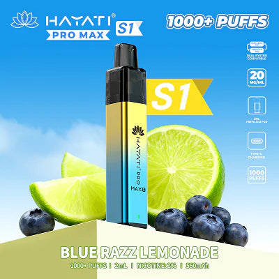 Hayati Pro Max S1 Kit | 550mAh | 1000 Puffs | 20mg | USB-C UK