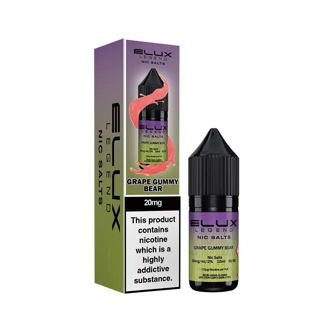 Elux Legend Nic Salt E-Liquids | 44+ Flavours | Premium Disposable Taste
