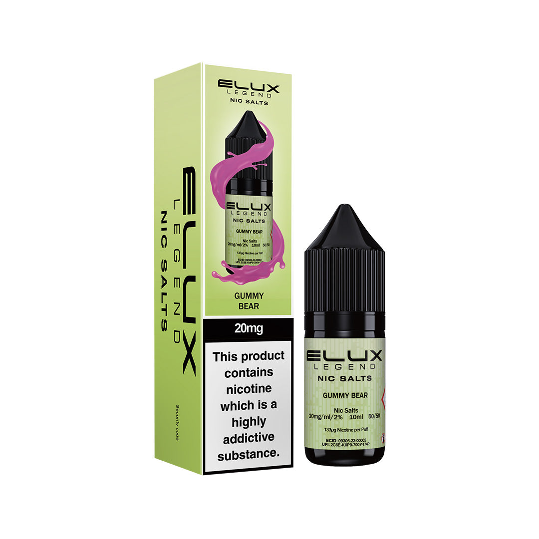 Elux Legend Nic Salt E-Liquids | 44+ Flavours | Premium Disposable Taste