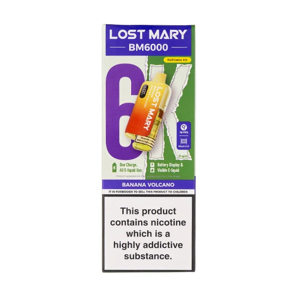 Lost Mary BM6000: Premium 6000 Puff Rechargeable Experience - Banana Volcano
