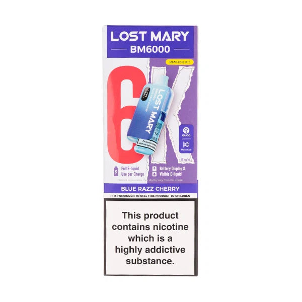 Lost Mary BM6000: Premium 6000 Puff Rechargeable Experience - Blue Razz Cherry