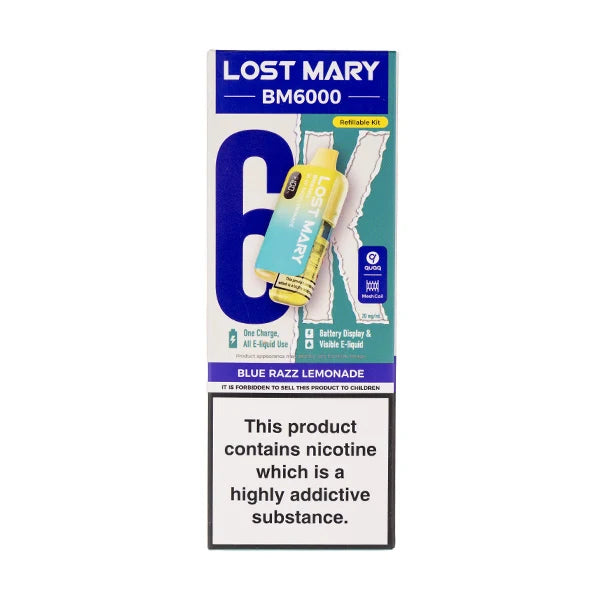 Lost Mary BM6000: Premium 6000 Puff Rechargeable Experience - Blue Razz Lemonade