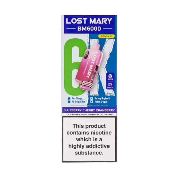Lost Mary BM6000: Premium 6000 Puff Rechargeable Experience - Blueberry Cherry Cranberry