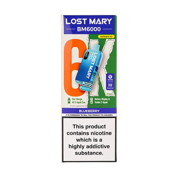 Lost Mary BM6000: Premium 6000 Puff Rechargeable Experience - Blueberry