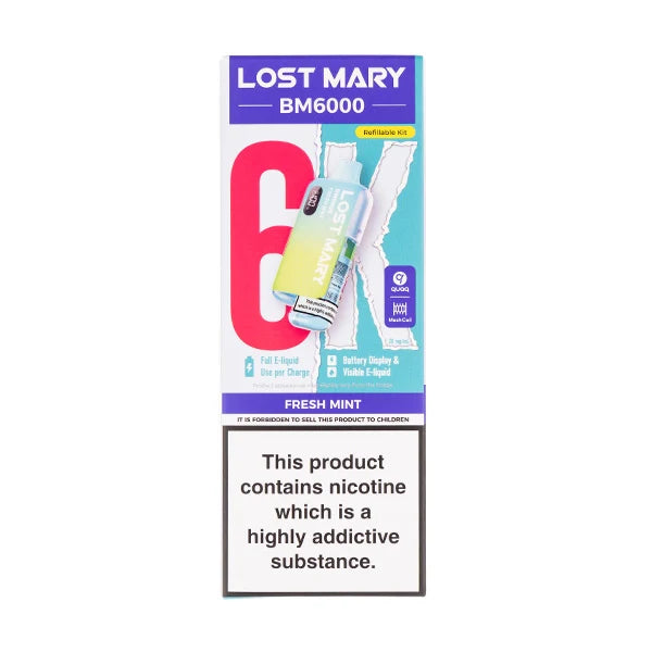 Lost Mary BM6000: Premium 6000 Puff Rechargeable Experience - Fresh mint