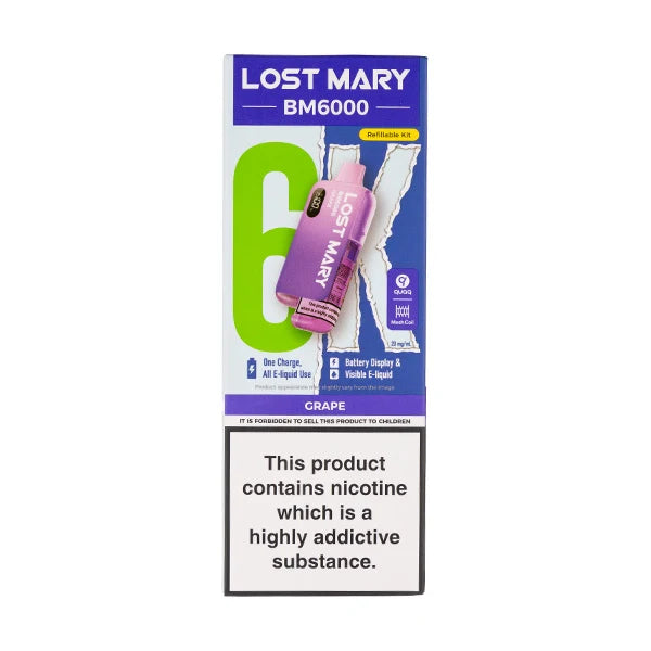 Lost Mary BM6000: Premium 6000 Puff Rechargeable Experience - Grape