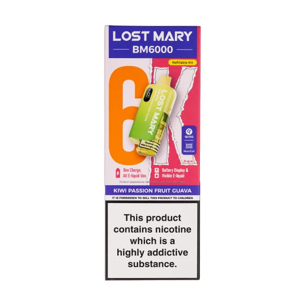 Lost Mary BM6000: Premium 6000 Puff Rechargeable Experience - Kiwi Passion Fruit Guava