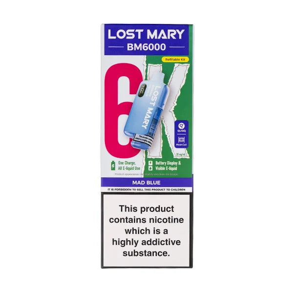 Lost Mary BM6000: Premium 6000 Puff Rechargeable Experience - Mad Blue