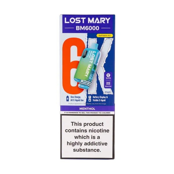Lost Mary BM6000: Premium 6000 Puff Rechargeable Experience - Menthol