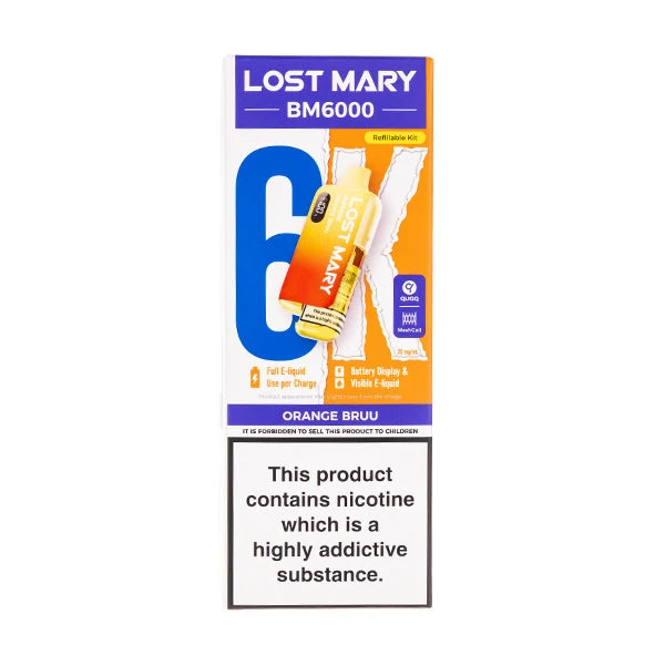 Lost Mary BM6000: Premium 6000 Puff Rechargeable Experience - Orange BRU