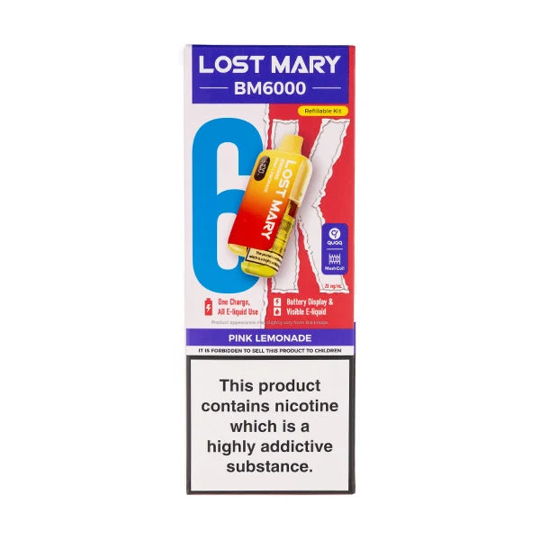 Lost Mary BM6000: Premium 6000 Puff Rechargeable Experience - Pink Lemonade