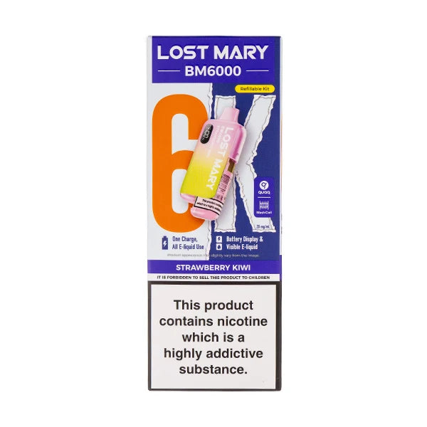 Lost Mary BM6000: Premium 6000 Puff Rechargeable Experience - Strawberry Kiwi