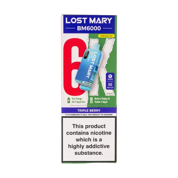 Lost Mary BM6000: Premium 6000 Puff Rechargeable Experience - Triple berry