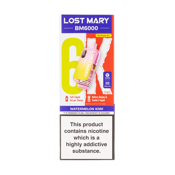 Lost Mary BM6000: Premium 6000 Puff Rechargeable Experience - Watermelon Kiwi