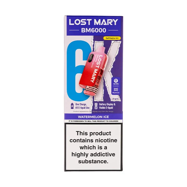 Lost Mary BM6000: Premium 6000 Puff Rechargeable Experience - Watermelon Ice