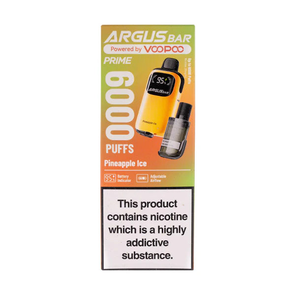 VooPoo Argus Bar Prime 6000 Puff Disposable Vape Kit | 20mg Nic Salt