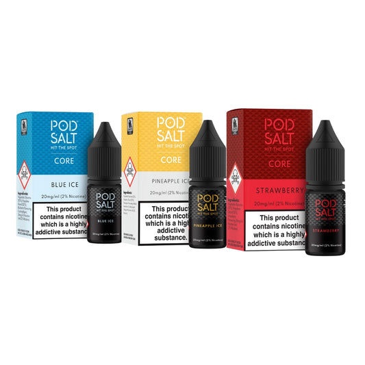 Pod Salt | Premium Nicotine Salt E-Liquids | Core, Nexus, Fusion | 11mg to 20mg | 50VG/50PG MTL