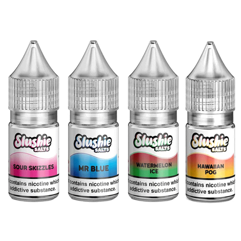 Slushie Bar Salts 10ml bottles pack showing premium slush-inspired nic salts for MTL pod kits