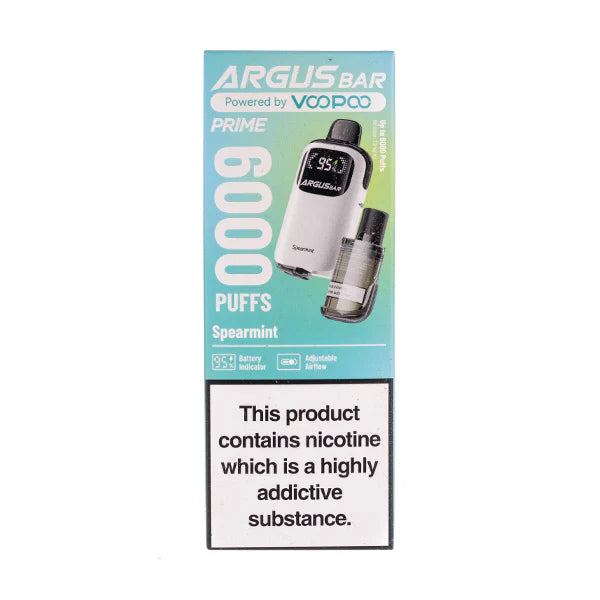 VooPoo Argus Bar Prime 6000 Puff Disposable Vape Kit | 20mg Nic Salt