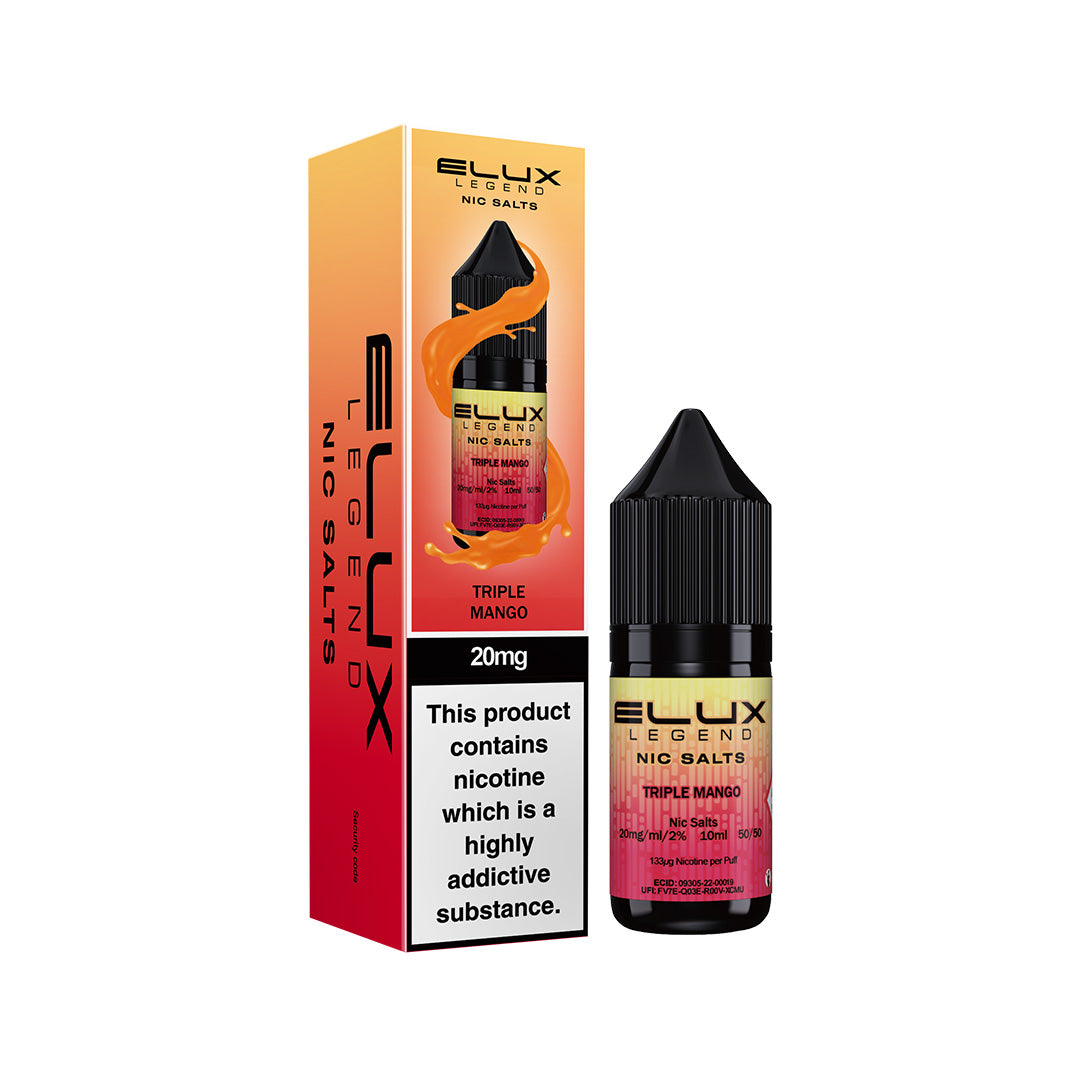 Elux Legend Nic Salt E-Liquids | 44+ Flavours | Premium Disposable Taste