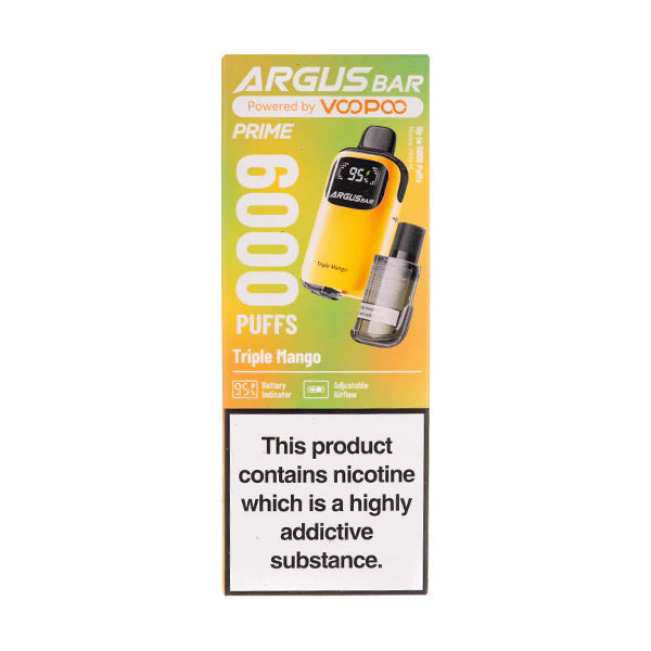 VooPoo Argus Bar Prime 6000 Puff Disposable Vape Kit | 20mg Nic Salt