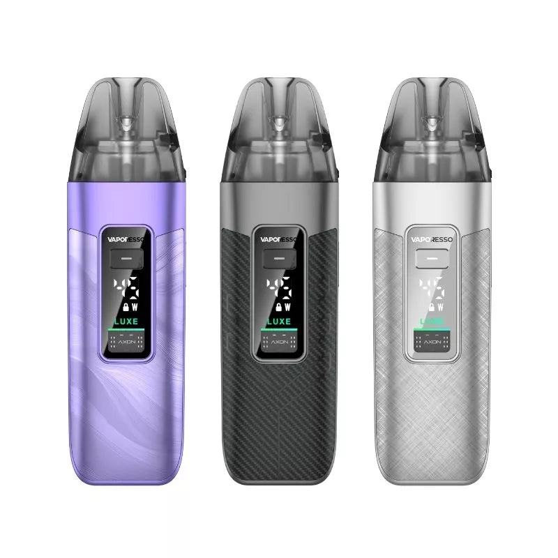 Vaporesso Luxe X3 Pod Vape Kit with 2600mAh battery, 45W output, 0.8 inch digital display, dual mesh pods, adjustable airflow, USB-C fast charging