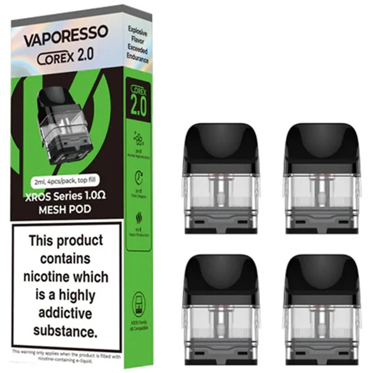 Vaporesso XROS Corex Replacement Pods | Mesh Coil | MTL & DTL | 4 Pack UK