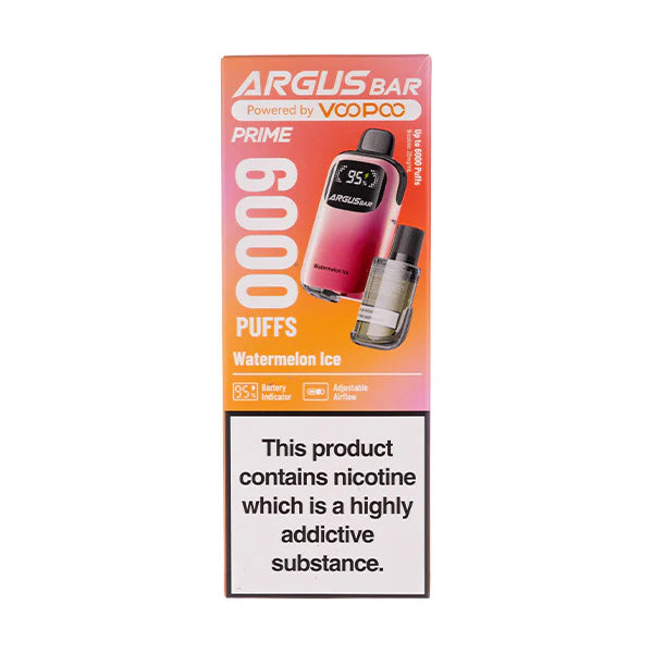 VooPoo Argus Bar Prime 6000 Puff Disposable Vape Kit | 20mg Nic Salt