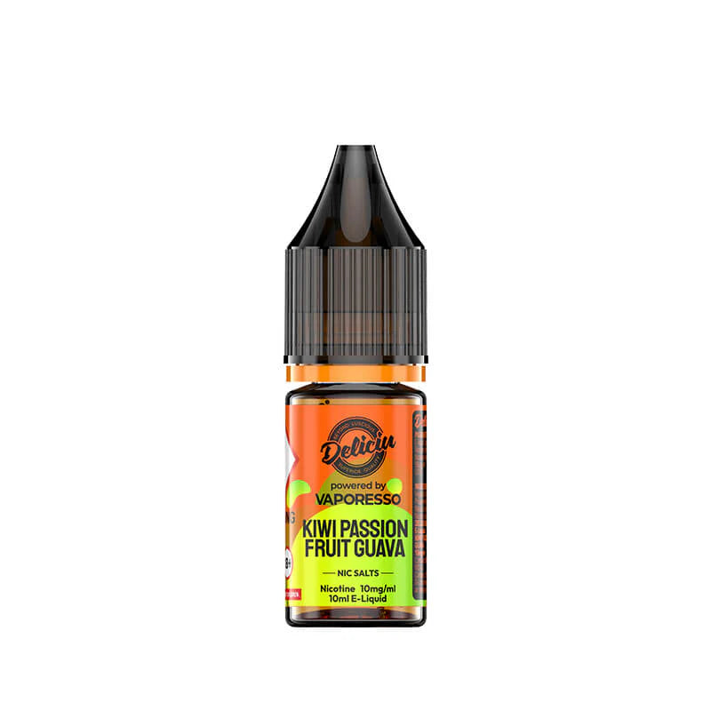 Vaporesso Deliciu Salts 10ml bottle showing premium natural flavour nic salts for XROS pod kits