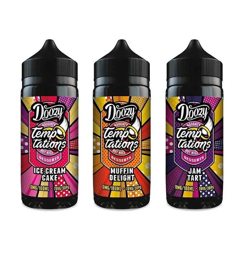 Doozy Temptations 100ml Shortfill E-Liquid | 5 Dessert Flavours | 70VG/30PG | UK Made