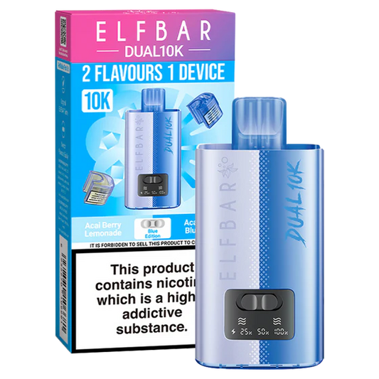 Elf Bar Dual 10K Prefilled Pod Kit | 10000 Puffs | Dual-Flavour Switch | 850mAh Rechargeable | 20+ Editions