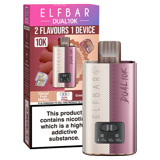 Elf Bar Dual 10K Prefilled Pod Kit | 10000 Puffs | Dual-Flavour Switch | 850mAh Rechargeable | 20+ Editions