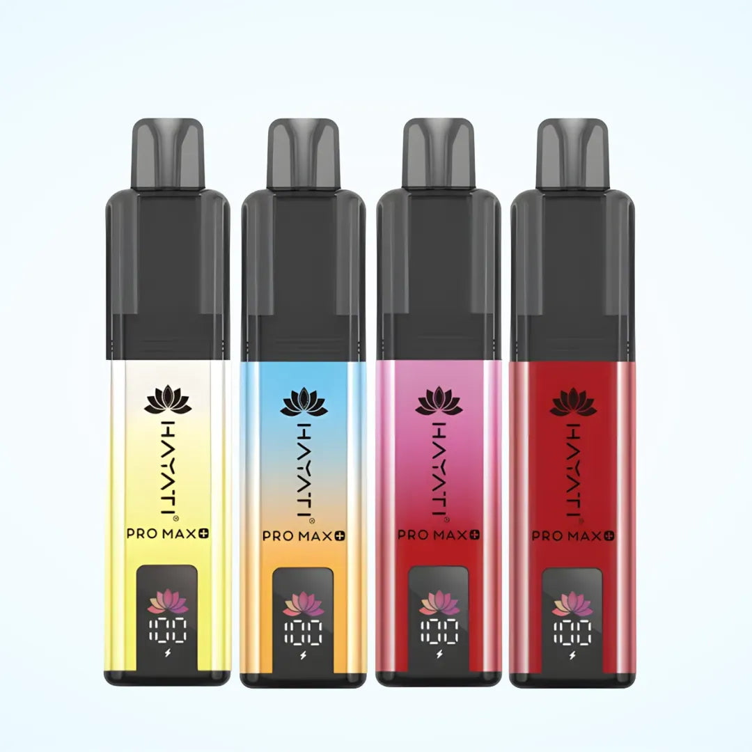 Hayati Pro Max 6000 Prefilled Pod Kit with smart LED display showing 6000 puff capacity and 850mAh battery